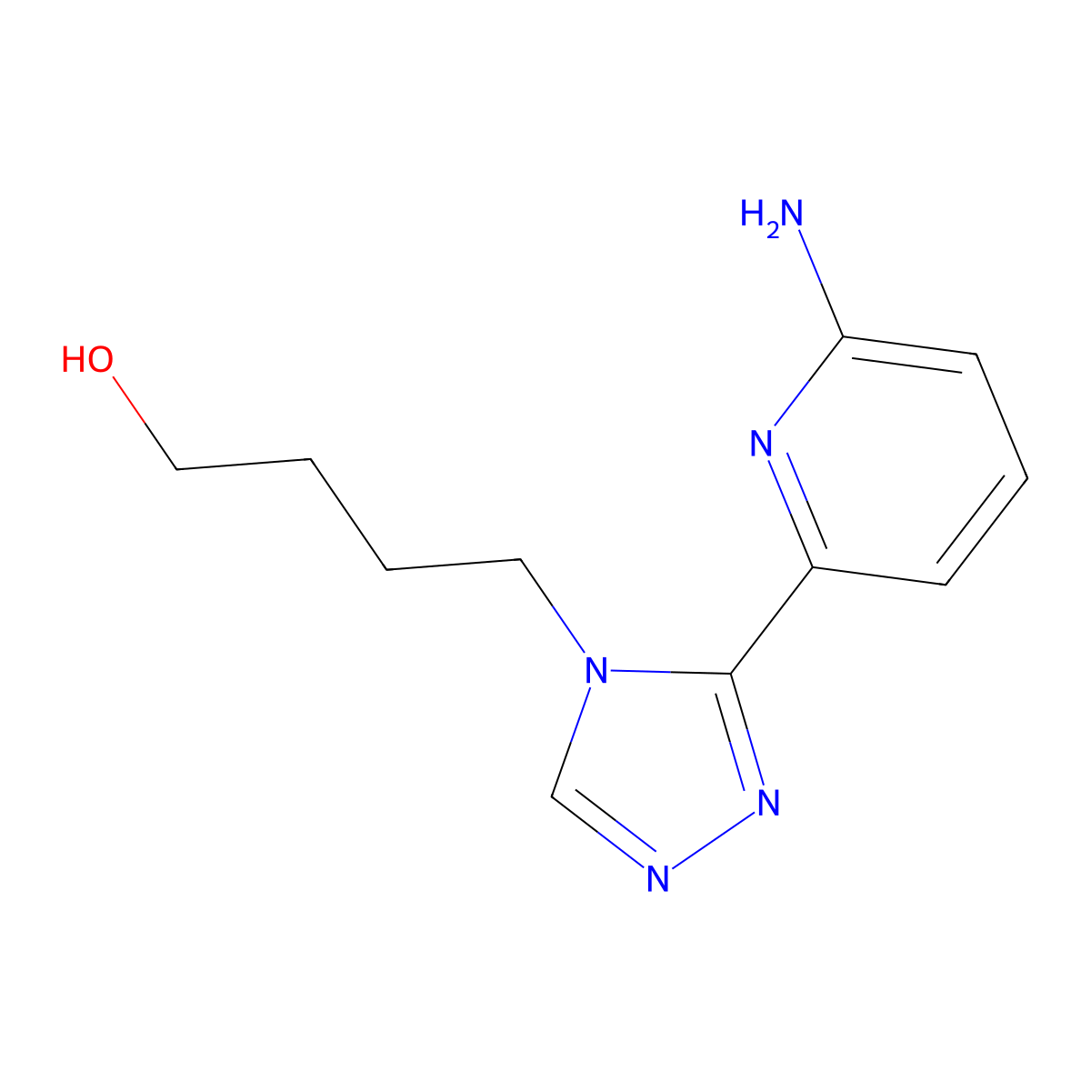 4-(3-(6-aminopyridin-2-yl)-4H-1,2,4-triazol-4-yl)butan-1-ol molecular structure, CAS 2295967-50-7