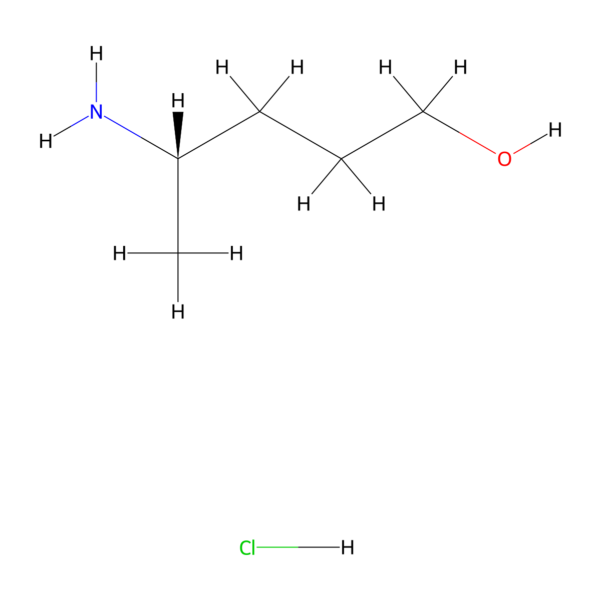 (4S)-4-aminopentan-1-ol hydrochloride molecular structure, CAS 2295969-35-4