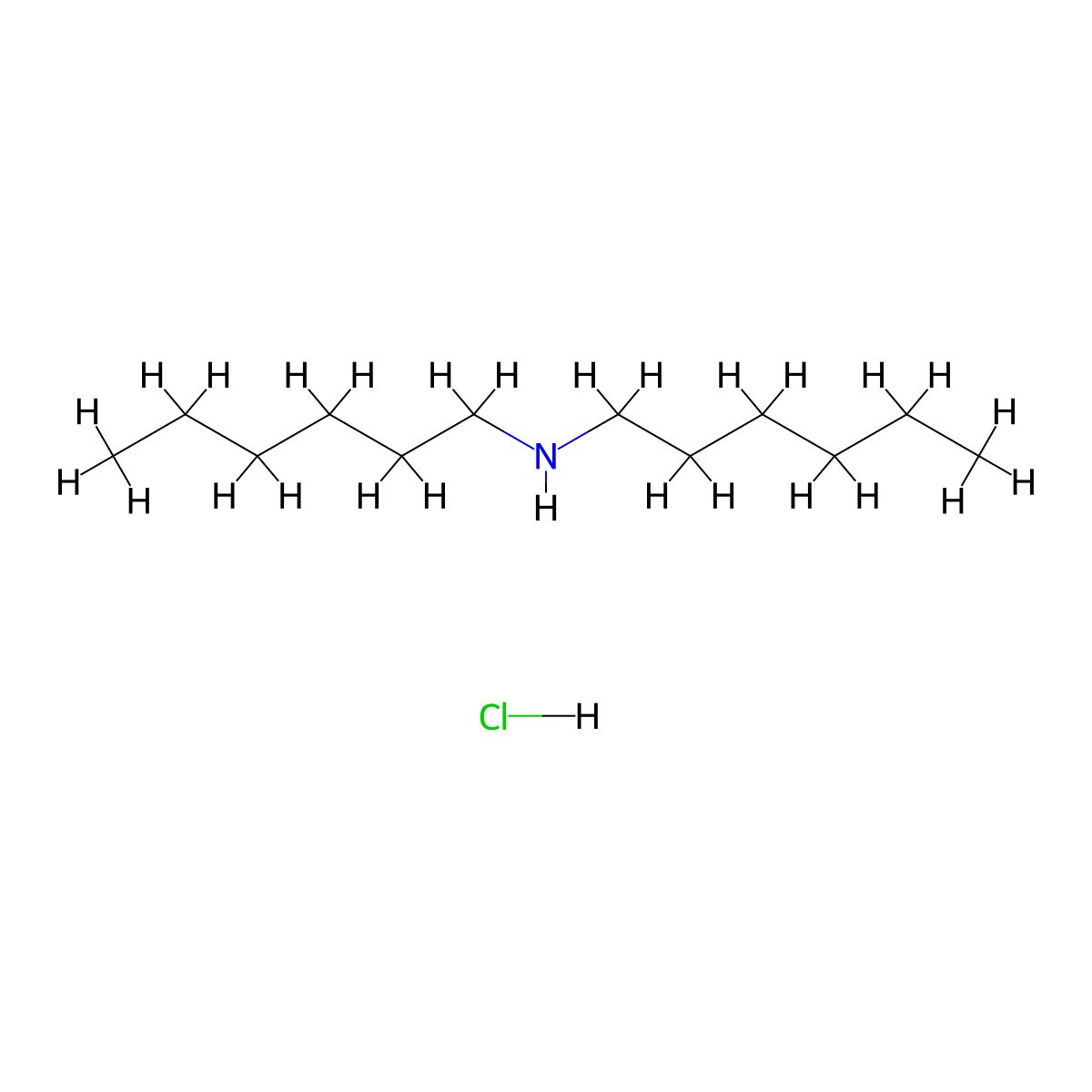 1-Hexanamine, N-hexyl-, hydrochloride molecular structure, CAS 2296-13-1