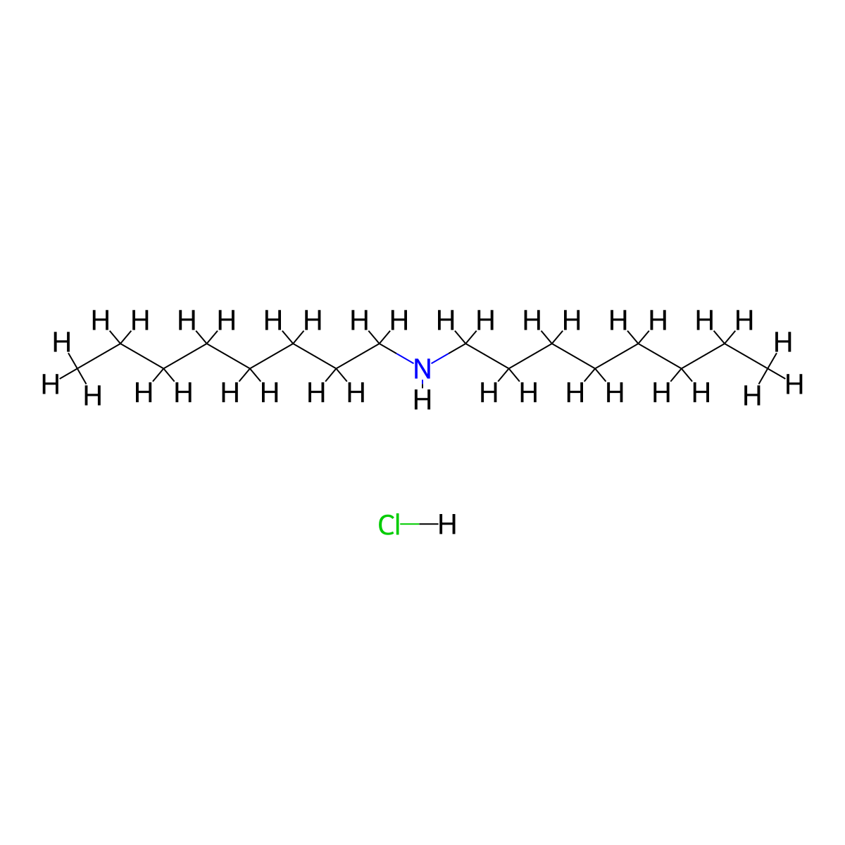 1-Octanamine, N-octyl-, hydrochloride molecular structure, CAS 2296-14-2