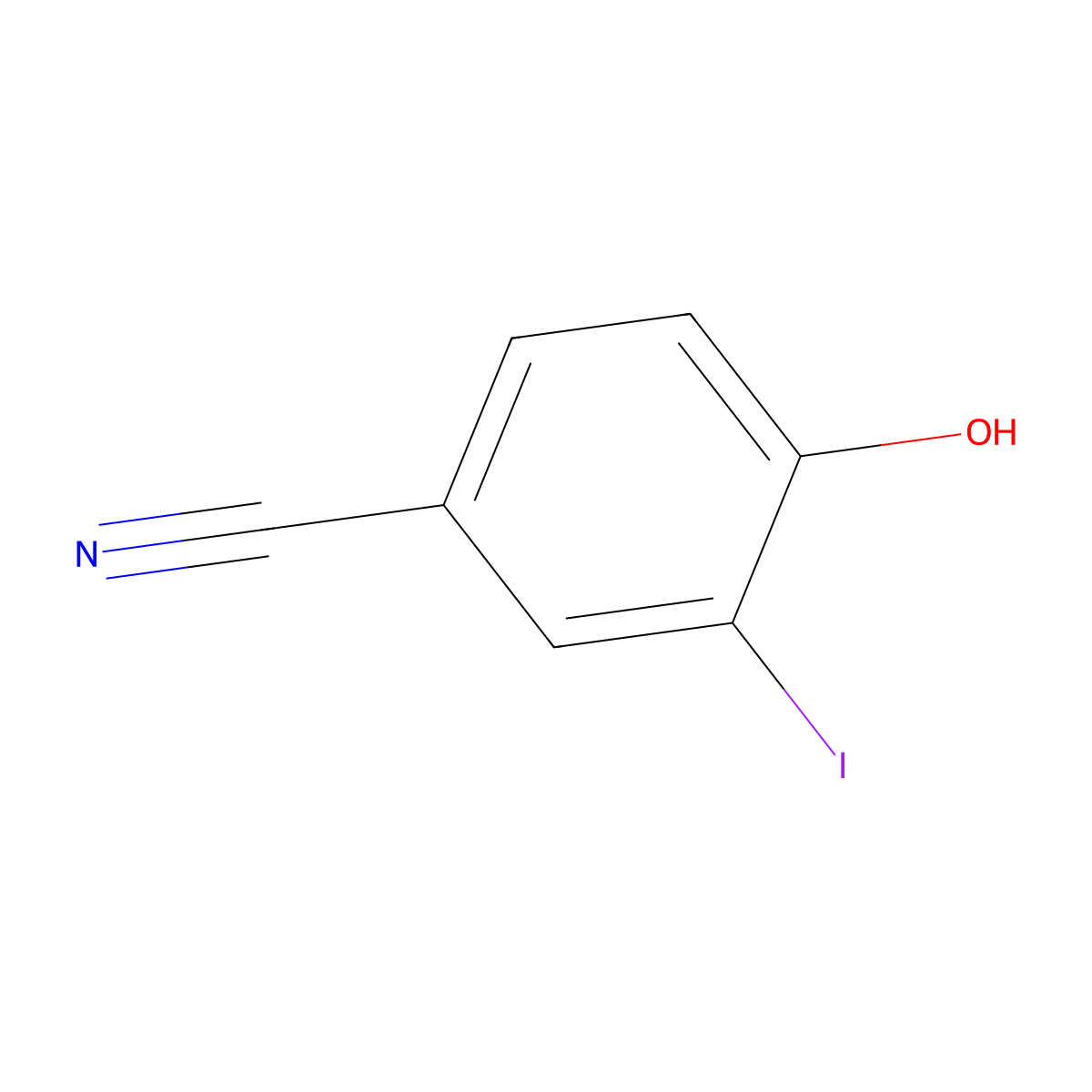 4-Hydroxy-3-iodobenzonitrile molecular structure, CAS 2296-23-3