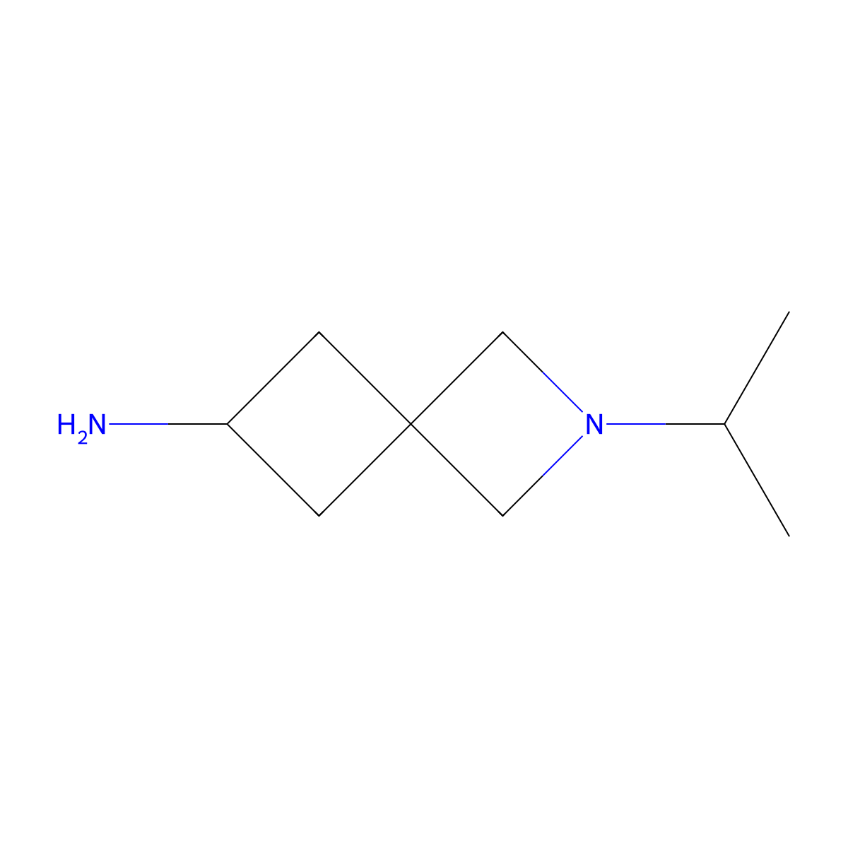 2-(Propan-2-yl)-2-azaspiro[3.3]heptan-6-amine molecular structure, CAS 2296018-05-6