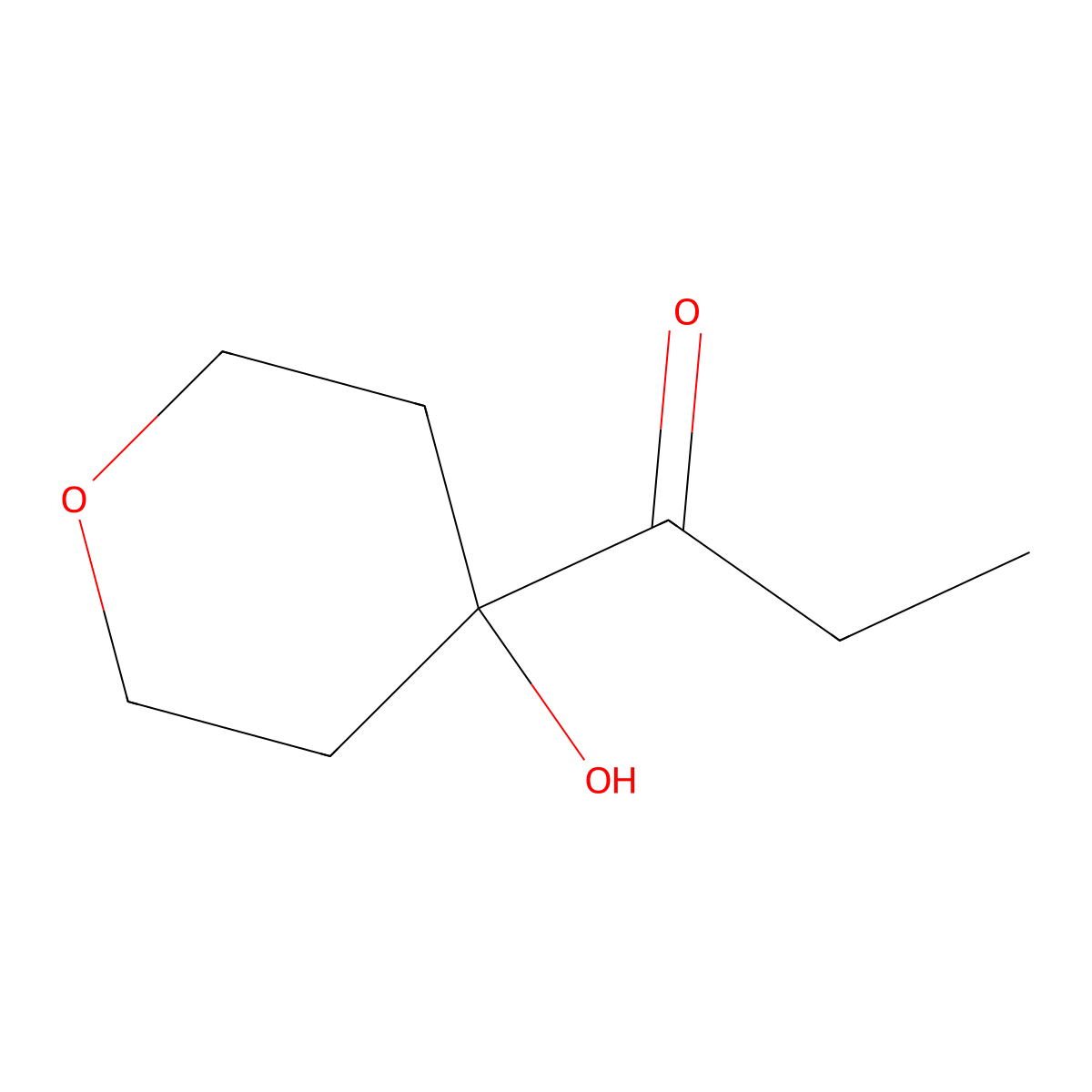 1-(4-Hydroxyoxan-4-yl)propan-1-one molecular structure, CAS 2296030-43-6