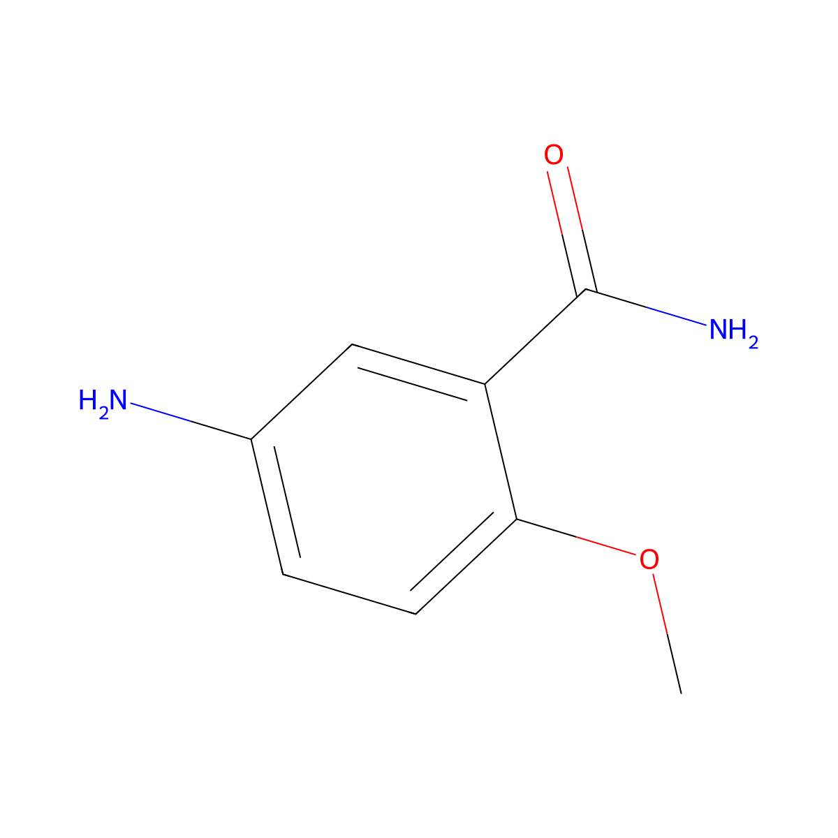 5-Amino-2-methoxybenzamide molecular structure, CAS 22961-58-6
