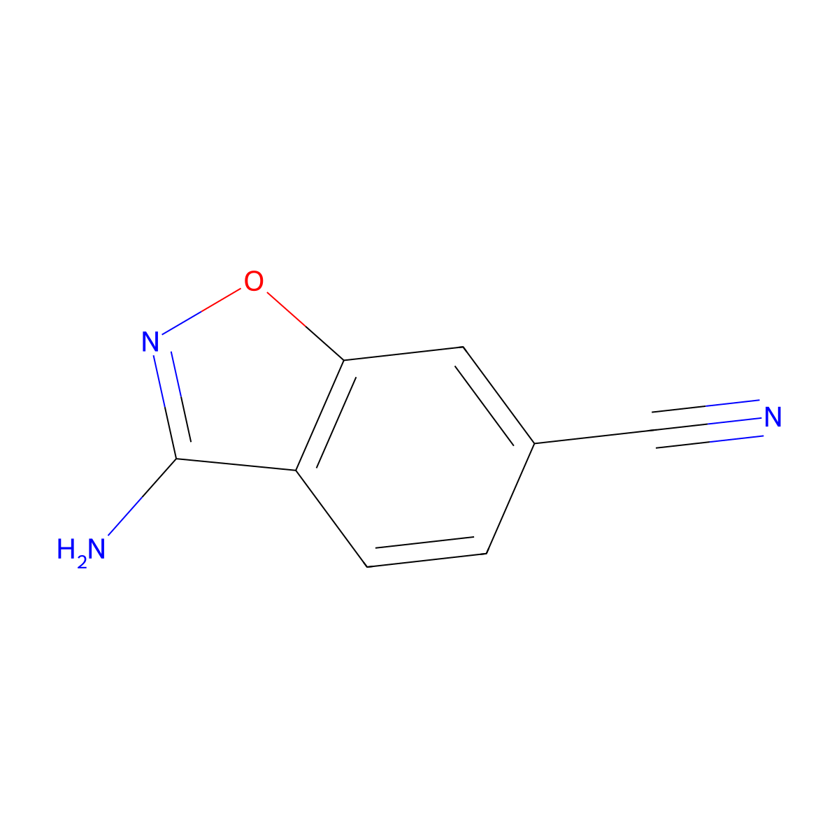 3-Amino-1,2-benzisoxazole-6-carbonitrile molecular structure, CAS 229623-53-4