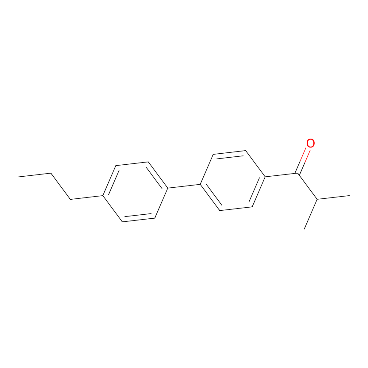 2-Methyl-1-(4'-propyl[1,1'-biphenyl]-4-yl)-1-propanone molecular structure, CAS 229625-69-8