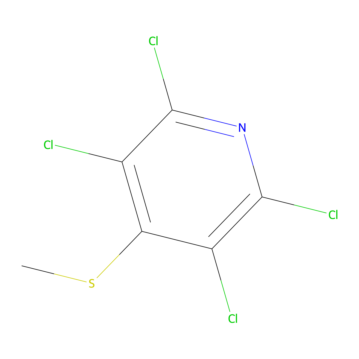 2,3,5,6-Tetrachloro-4-(methylthio)pyridine molecular structure, CAS 22963-62-8