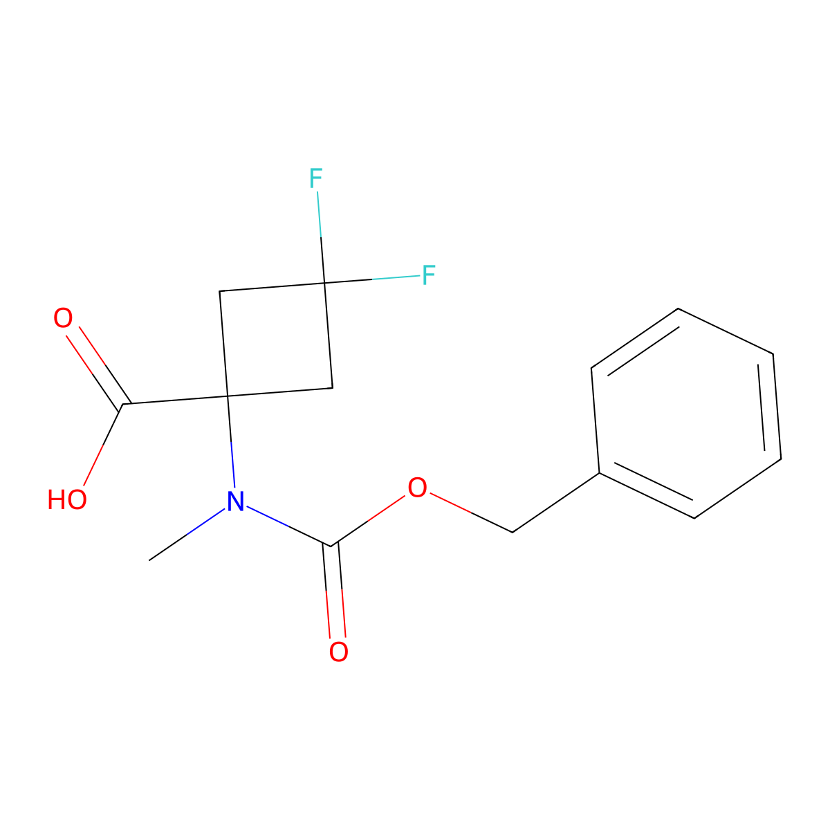 1-{[(Benzyloxy)carbonyl](methyl)amino}-3,3-difluorocyclobutane-1-carboxylic acid molecular structure, CAS 2296406-19-2