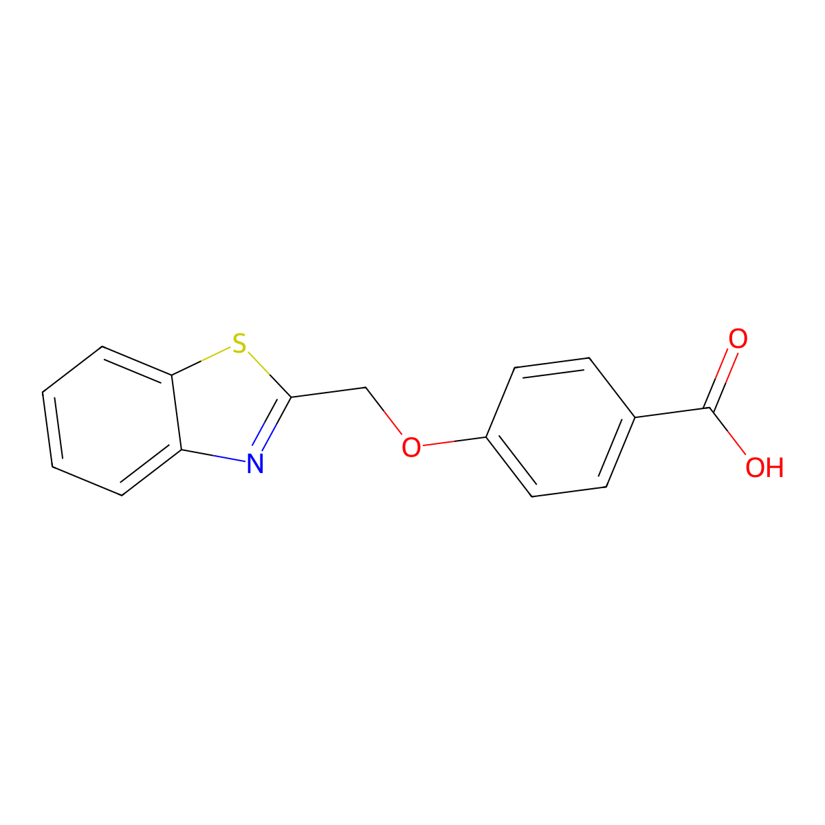 Benzoic acid, 4-(2-benzothiazolylmethoxy)- molecular structure, CAS 229641-87-6