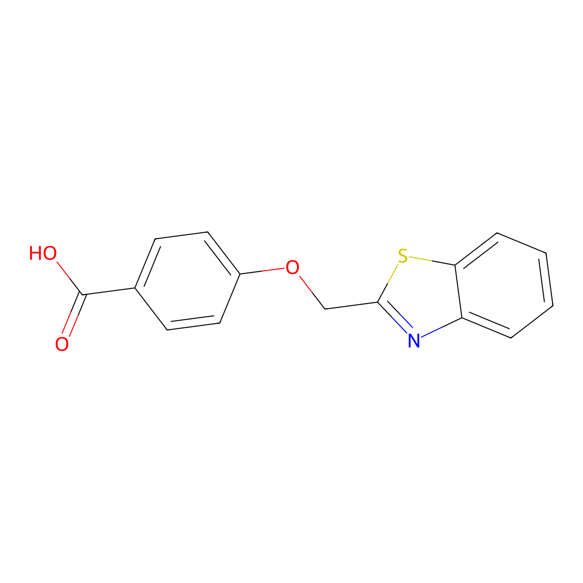 Benzoic acid, 4-(2-benzothiazolylmethoxy)- molecular structure, CAS 229641-87-6