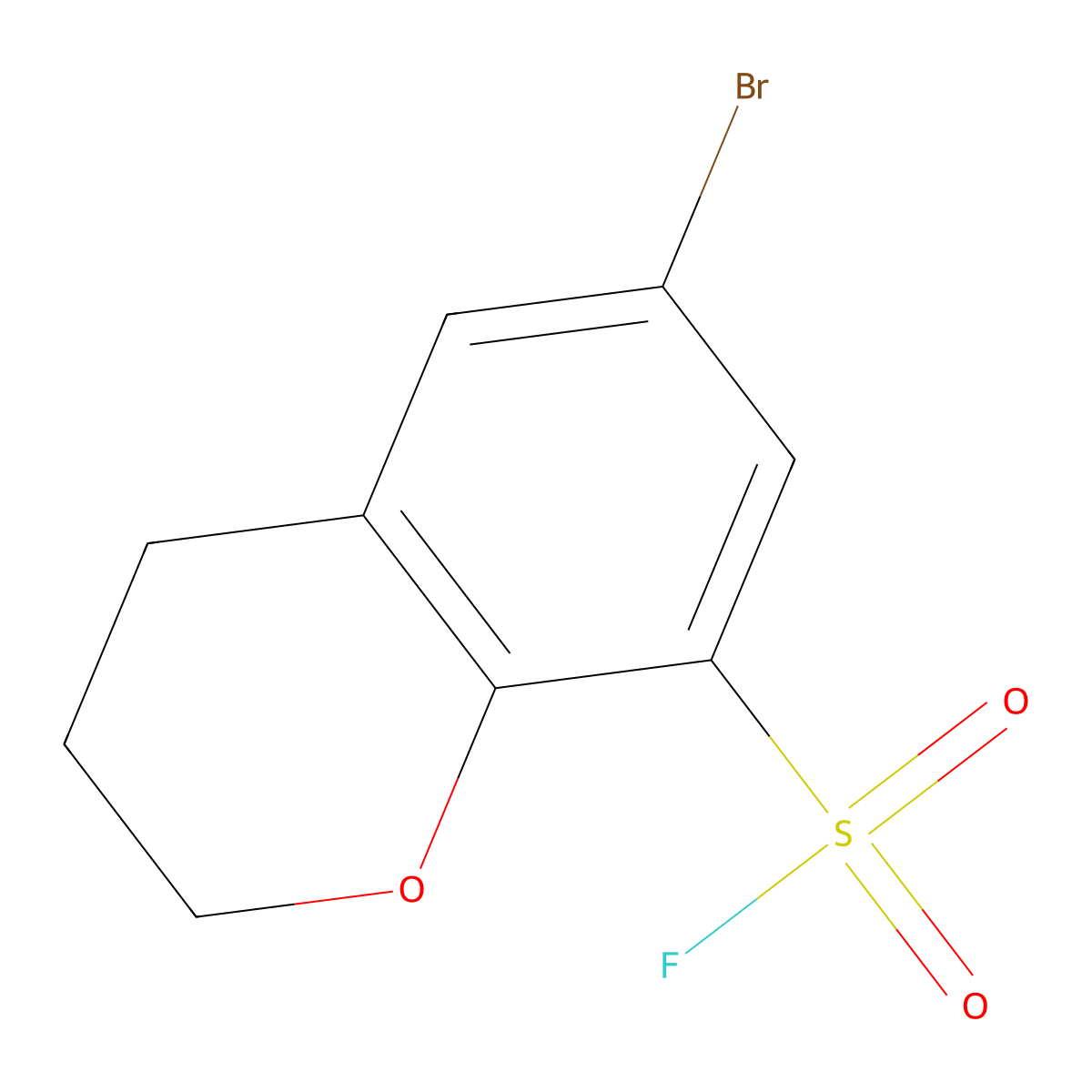 6-bromo-3,4-dihydro-2H-1-benzopyran-8-sulfonyl fluoride molecular structure, CAS 2296413-98-2