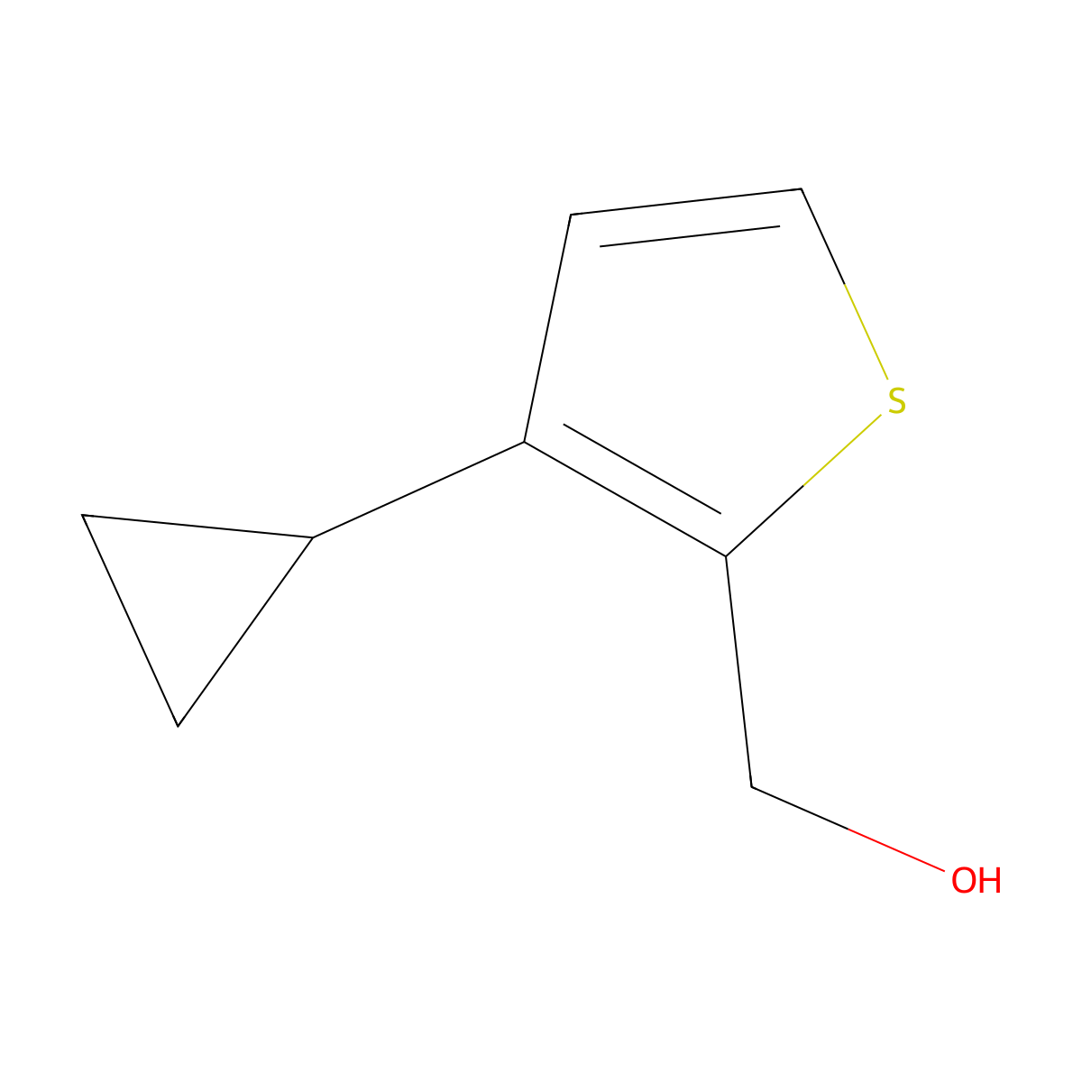 (3-Cyclopropylthiophen-2-yl)methanol molecular structure, CAS 2296417-42-8