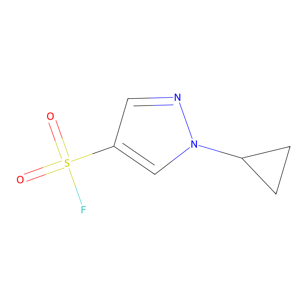 1-cyclopropyl-1H-pyrazole-4-sulfonyl fluoride molecular structure, CAS 2296443-75-7