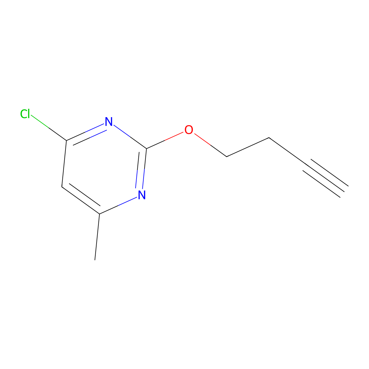 2-(But-3-yn-1-yloxy)-4-chloro-6-methylpyrimidine molecular structure, CAS 2296450-88-7