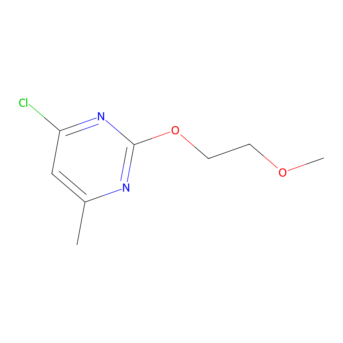 4-Chloro-2-(2-methoxyethoxy)-6-methylpyrimidine molecular structure, CAS 2296450-90-1