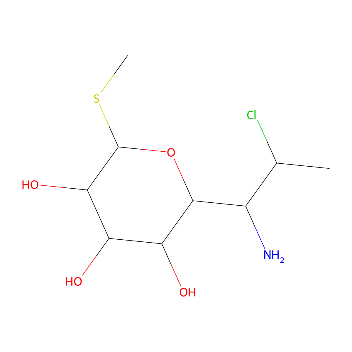 Methyl 7-Chloro-7-deoxy-1-thiolincosaminide molecular structure, CAS 22965-79-3
