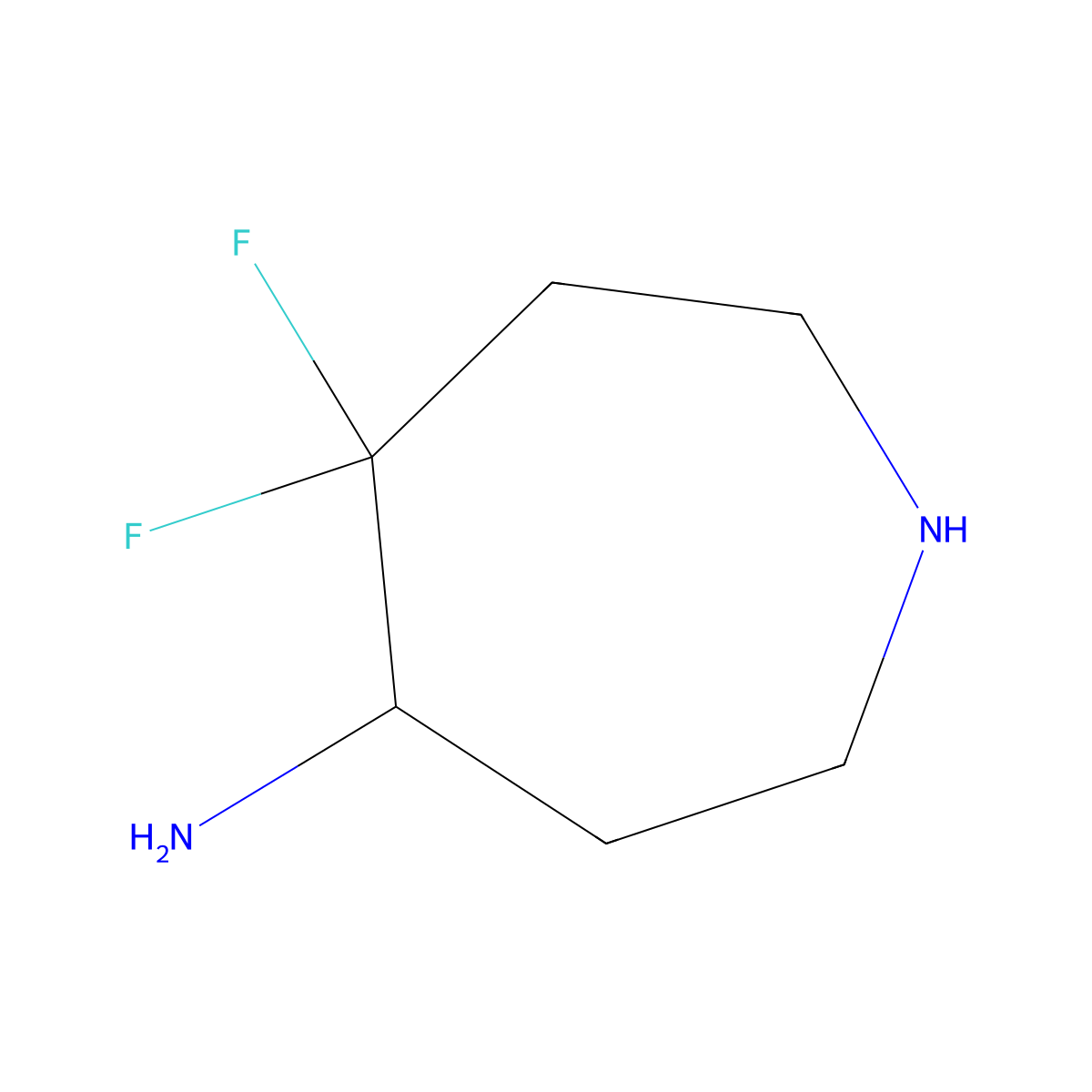5,5-Difluoroazepan-4-amine molecular structure, CAS 2296566-62-4