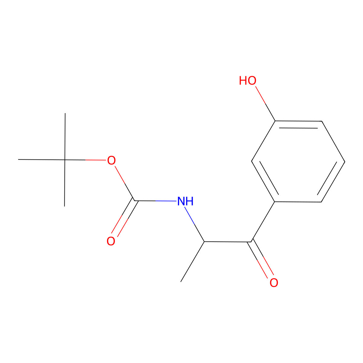tert-butyl N-[1-(3-hydroxyphenyl)-1-oxopropan-2-yl]carbamate molecular structure, CAS 2296569-24-7