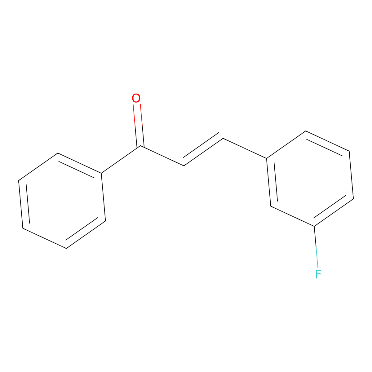 (2E)-3-(3-fluorophenyl)-1-phenylprop-2-en-1-one molecular structure, CAS 22966-12-7