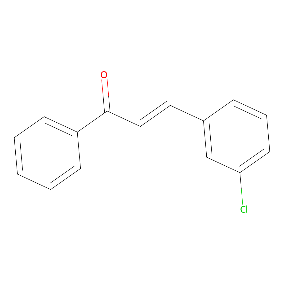 (2E)-3-(3-Chlorophenyl)-1-phenyl-2-propen-1-one molecular structure, CAS 22966-13-8