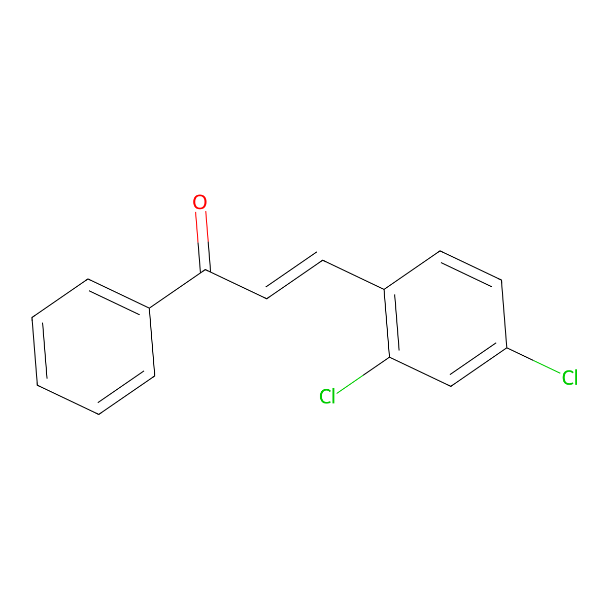(2E)-3-(2,4-dichlorophenyl)-1-phenylprop-2-en-1-one molecular structure, CAS 22966-15-0