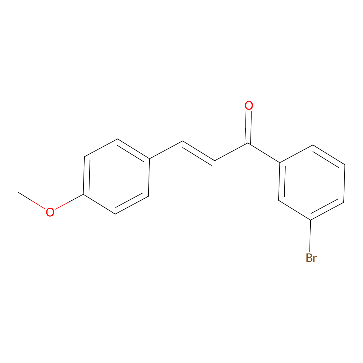 (2E)-1-(3-bromophenyl)-3-(4-methoxyphenyl)prop-2-en-1-one molecular structure, CAS 22966-28-5