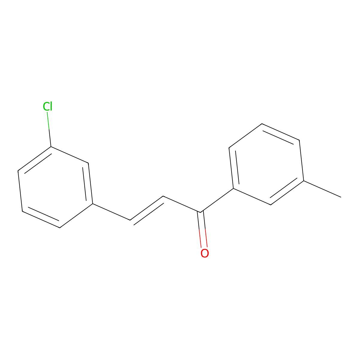 3-(3-Chlorophenyl)-1-(3-methylphenyl)prop-2-en-1-one molecular structure, CAS 22966-31-0