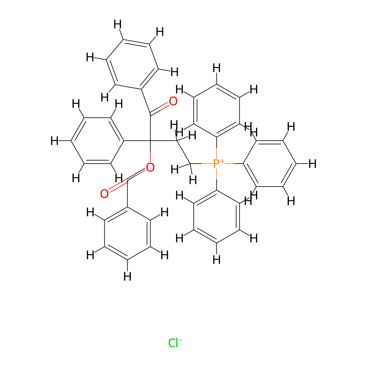 (3-(Benzoyloxy)-4-oxo-3,4-diphenylbutyl)triphenylphosphonium chloride molecular structure, CAS 22966-77-4