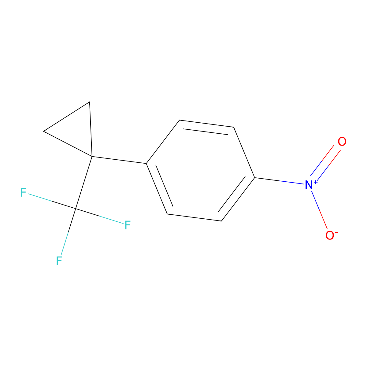 1-Nitro-4-(1-(trifluoromethyl)cyclopropyl)benzene molecular structure, CAS 2296675-88-0