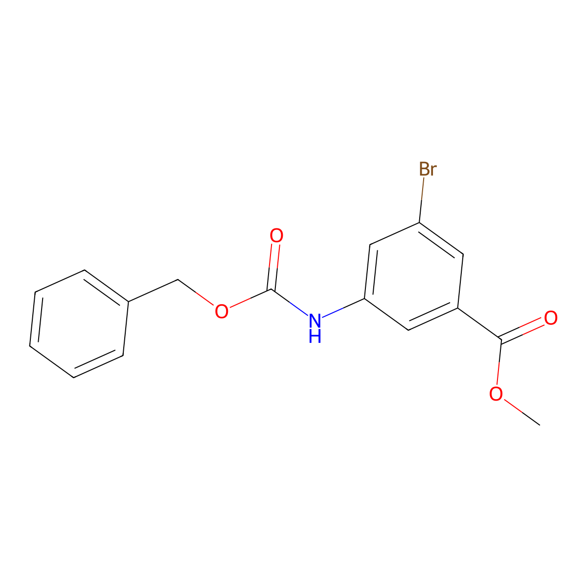 Methyl 3-(((benzyloxy)carbonyl)amino)-5-bromobenzoate molecular structure, CAS 2296676-79-2