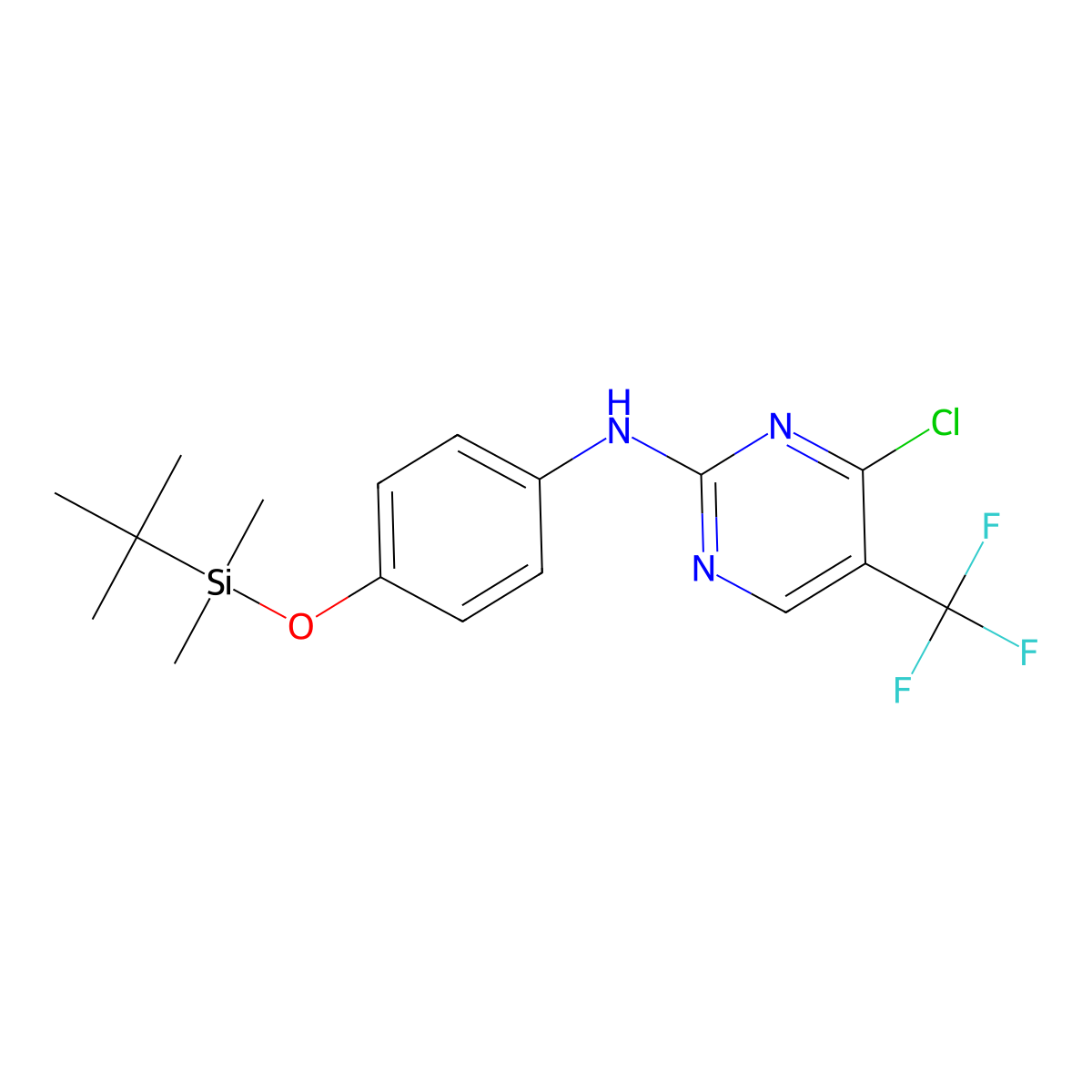N-(4-((tert-Butyldimethylsilyl)oxy)phenyl)-4-chloro-5-(trifluoromethyl)pyrimidin-2-amine molecular structure, CAS 2296722-70-6