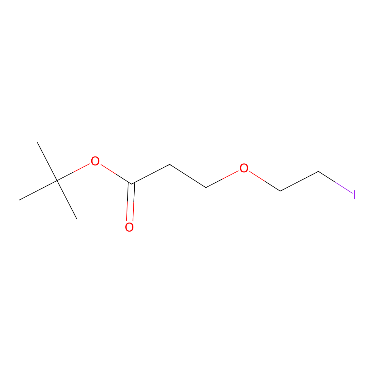 tert-Butyl 3-(2-iodoethoxy)propanoate molecular structure, CAS 2296723-16-3