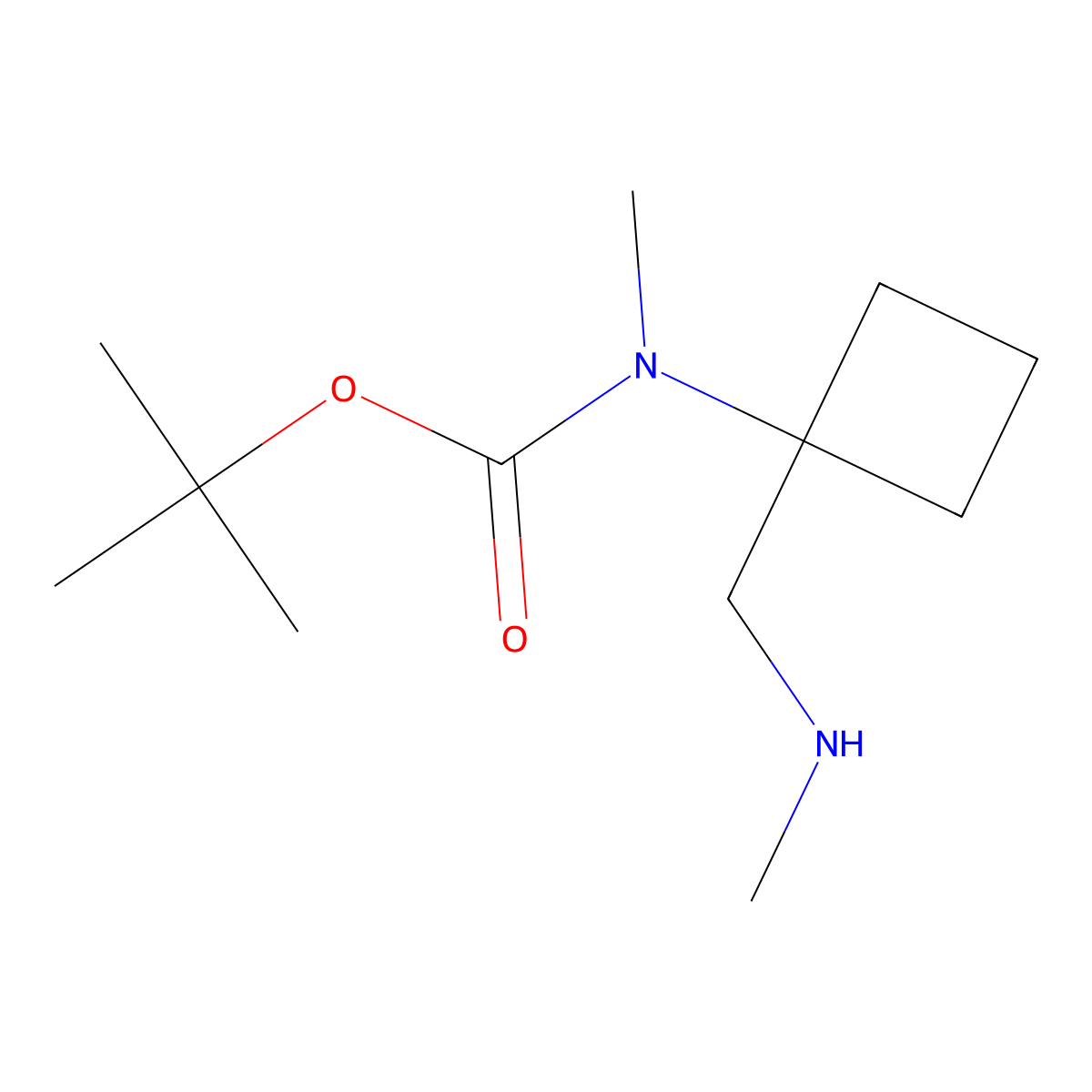 tert-butyl N-methyl-N-{1-[(methylamino)methyl]cyclobutyl}carbamate molecular structure, CAS 2296910-05-7