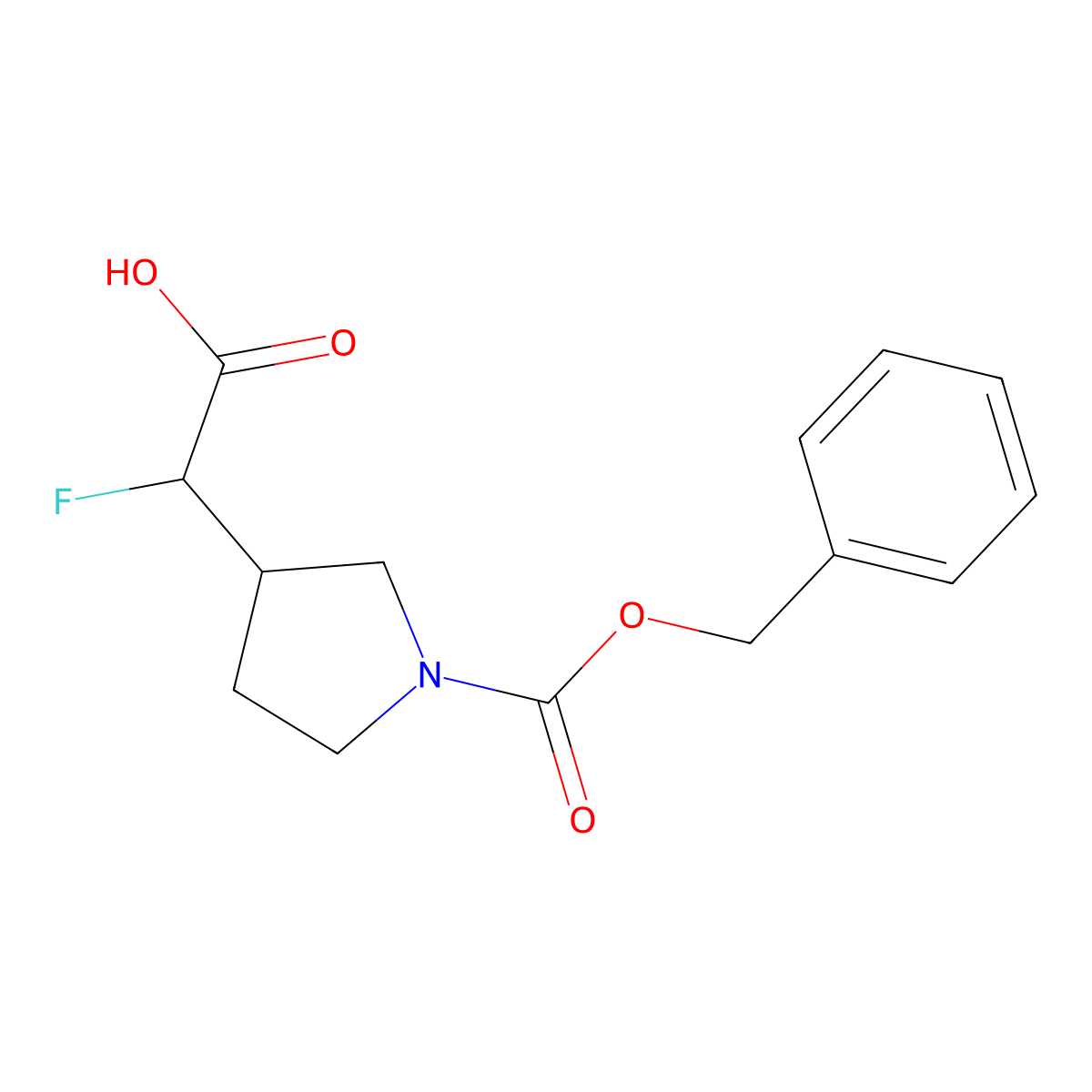2-{1-[(Benzyloxy)carbonyl]pyrrolidin-3-yl}-2-fluoroacetic acid molecular structure, CAS 2296957-25-8