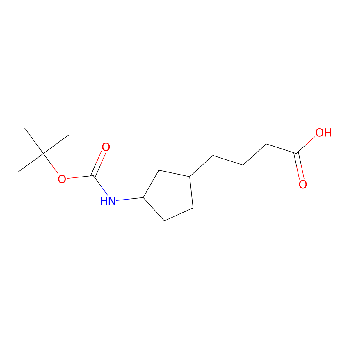 4-(3-{[(Tert-butoxy)carbonyl]amino}cyclopentyl)butanoic acid molecular structure, CAS 2296957-33-8