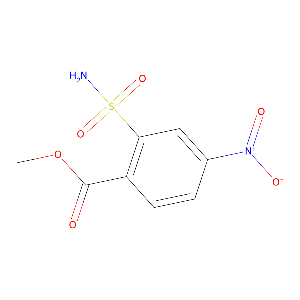 Methyl 4-nitro-2-sulfamoylbenzoate molecular structure, CAS 2297-01-0