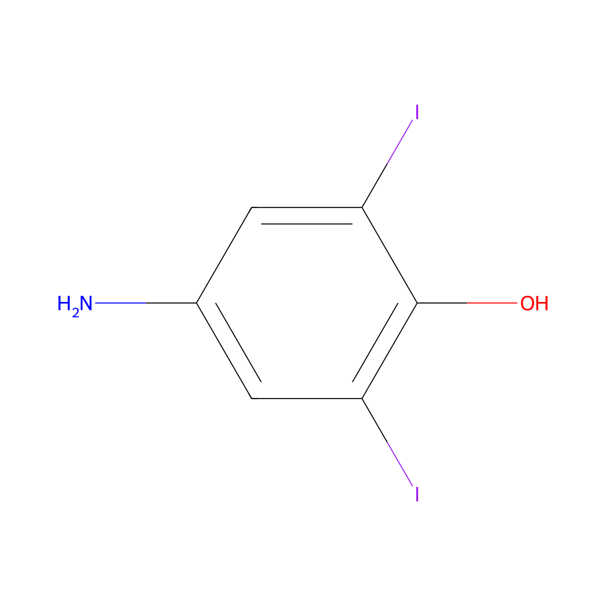 4-Amino-2,6-diiodophenol molecular structure, CAS 2297-82-7