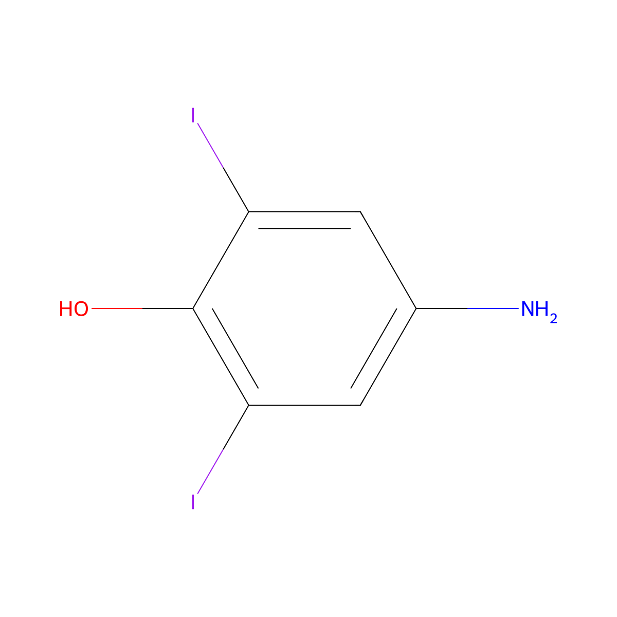 4-Amino-2,6-diiodophenol molecular structure, CAS 2297-82-7