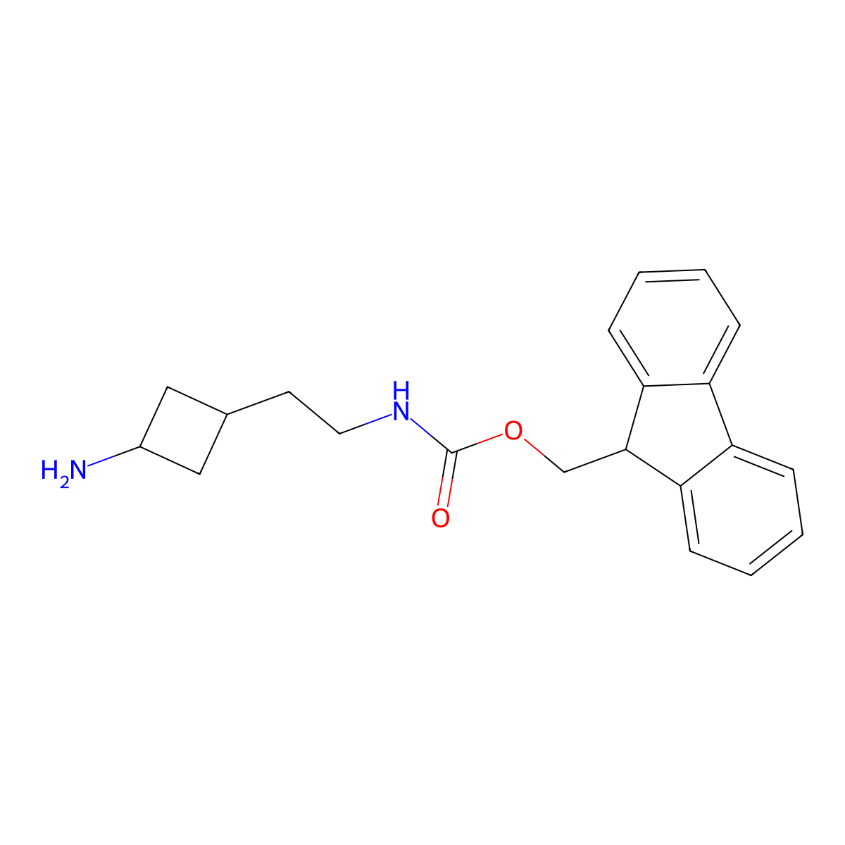 (9H-fluoren-9-yl)methyl N-[2-(3-aminocyclobutyl)ethyl]carbamate molecular structure, CAS 2297012-02-1