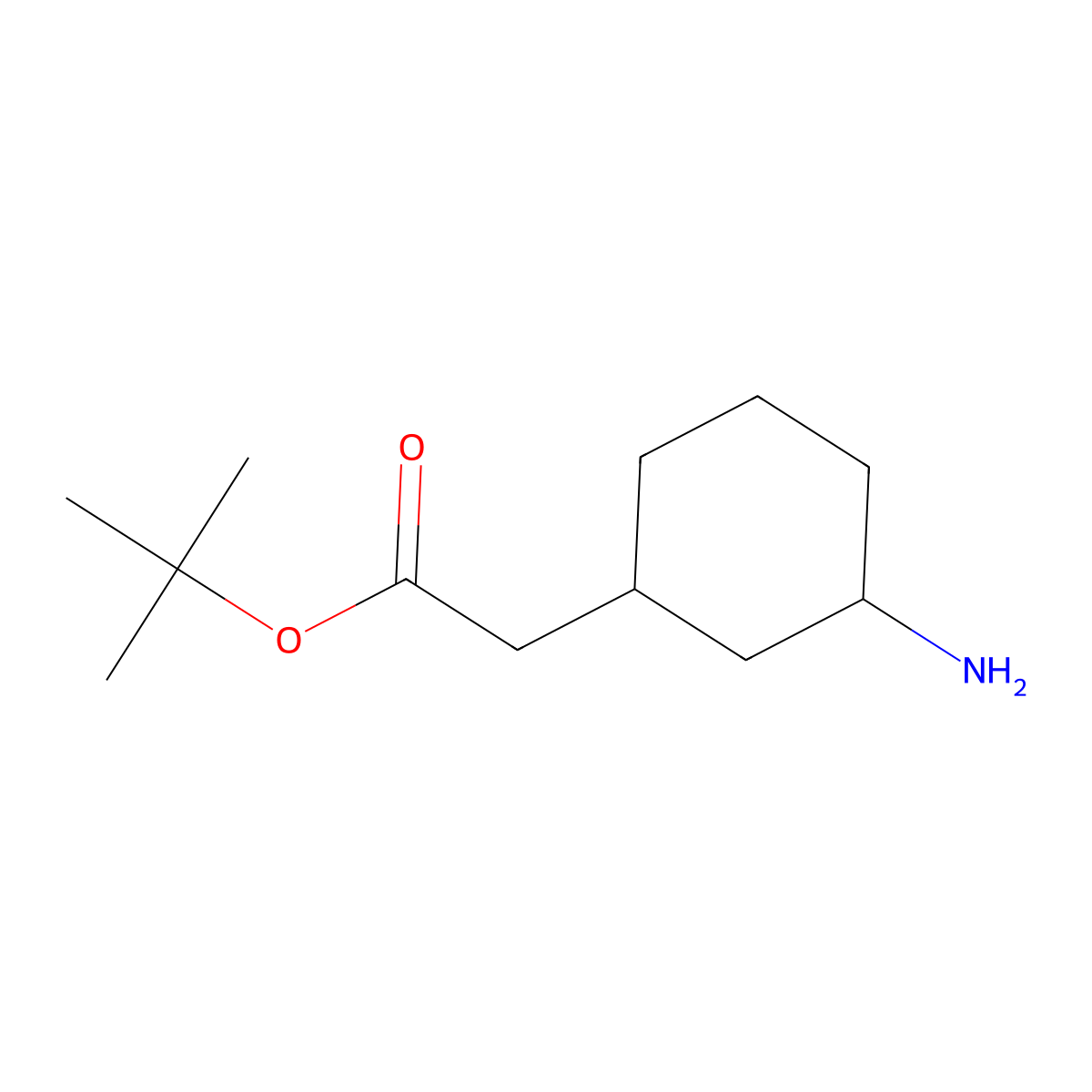 Tert-butyl 2-(3-aminocyclohexyl)acetate molecular structure, CAS 2297091-93-9