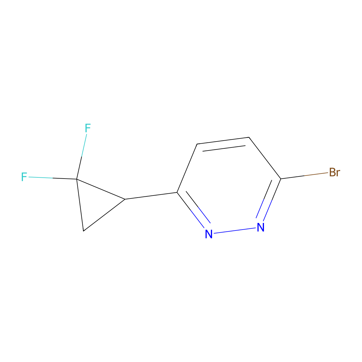 3-Bromo-6-(2,2-difluorocyclopropyl)pyridazine molecular structure, CAS 2297194-11-5