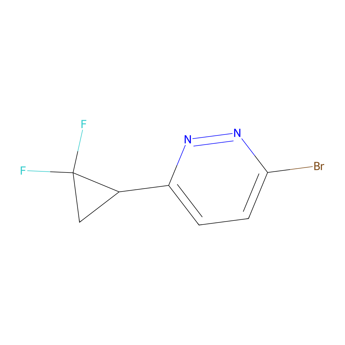 3-Bromo-6-(2,2-difluorocyclopropyl)pyridazine molecular structure, CAS 2297194-11-5