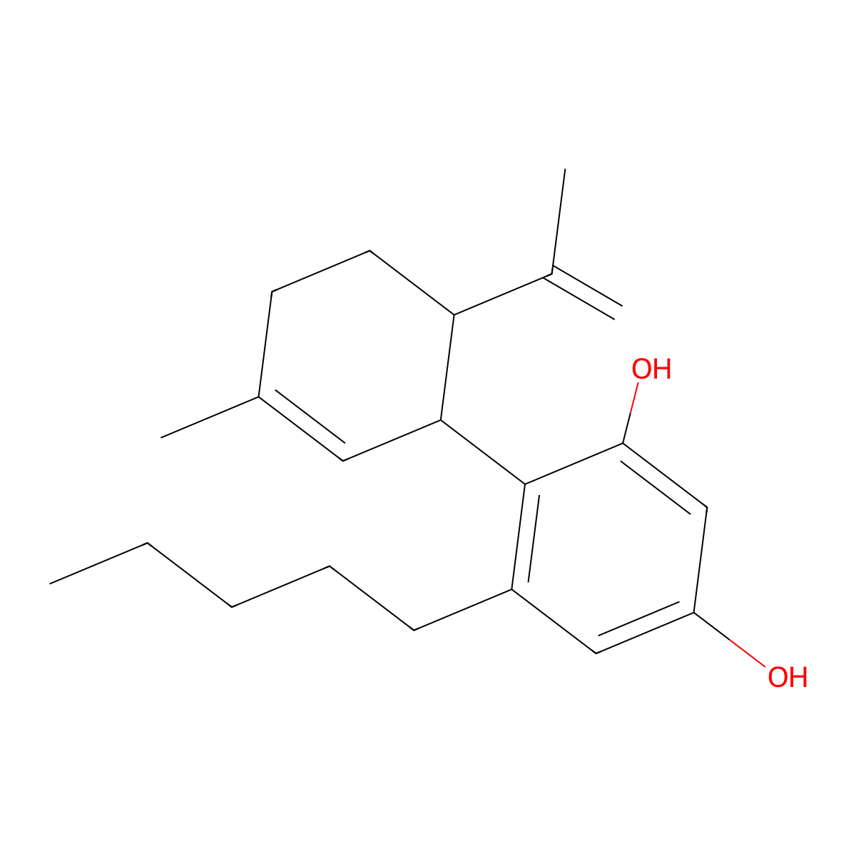 Abnormal Cannabidiol molecular structure, CAS 22972-55-0