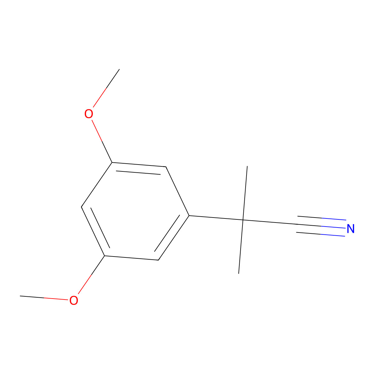 2-(3,5-Dimethoxyphenyl)-2-methylpropanenitrile molecular structure, CAS 22972-63-0