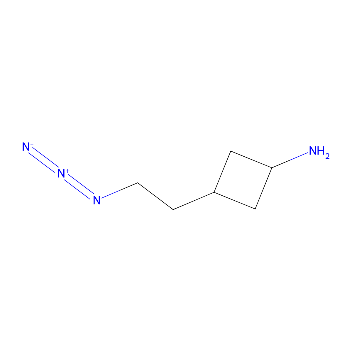 3-(2-Azidoethyl)cyclobutan-1-amine molecular structure, CAS 2297214-53-8