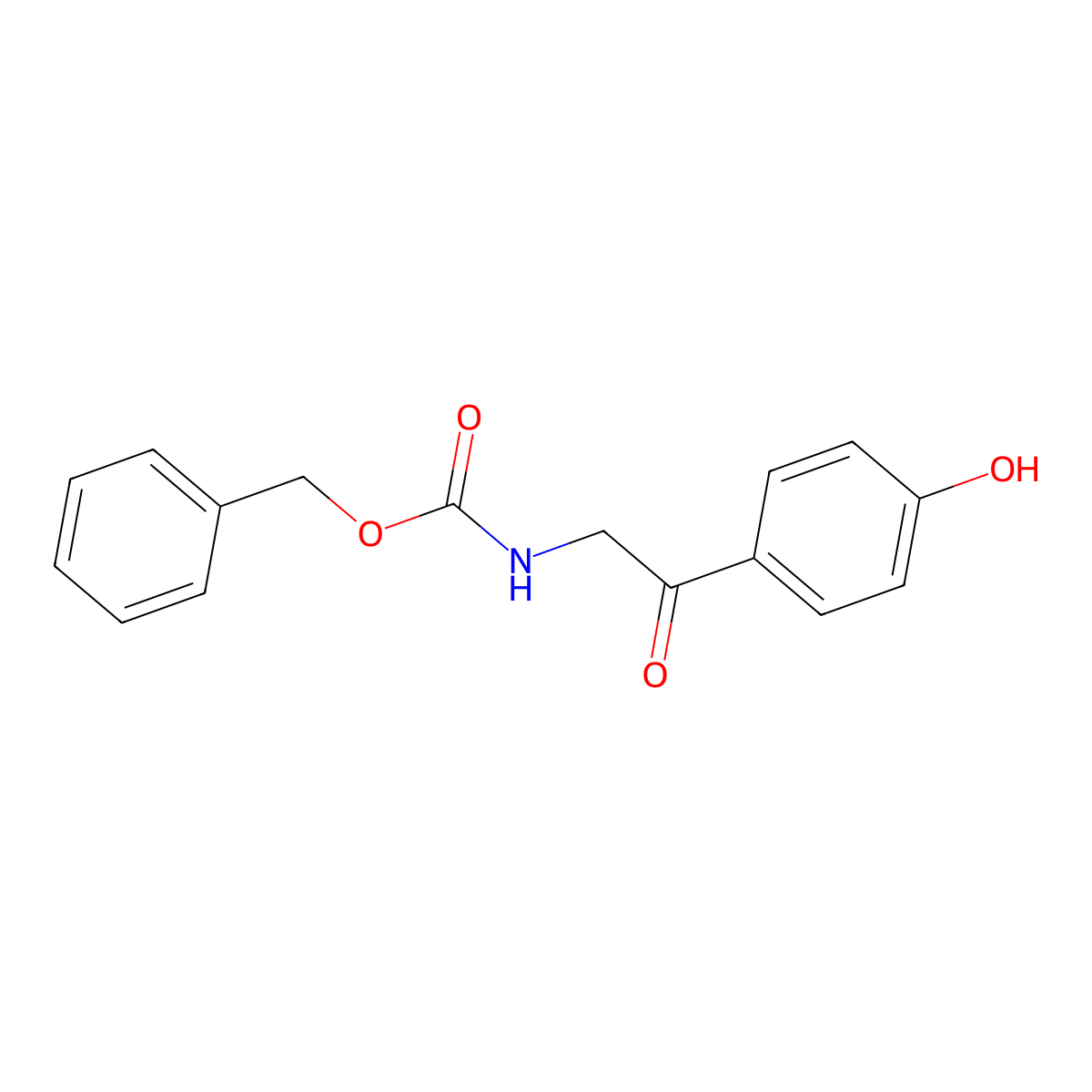 benzyl N-[2-(4-hydroxyphenyl)-2-oxoethyl]carbamate molecular structure, CAS 2297255-96-8