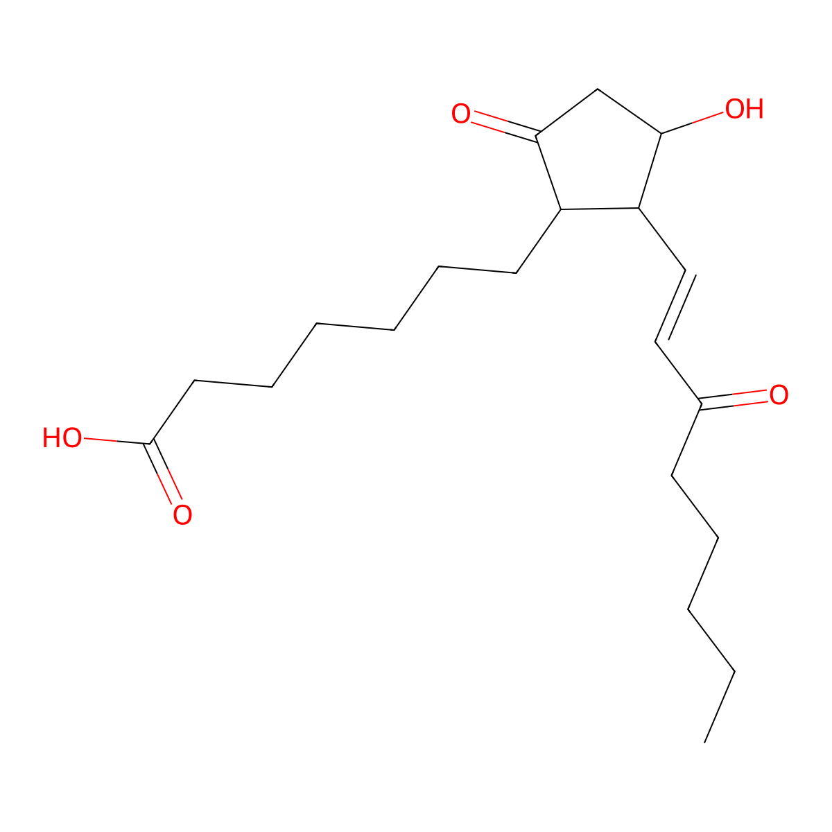 (11alpha,13E)-11-Hydroxy-9,15-dioxoprost-13-en-1-oic acid molecular structure, CAS 22973-19-9