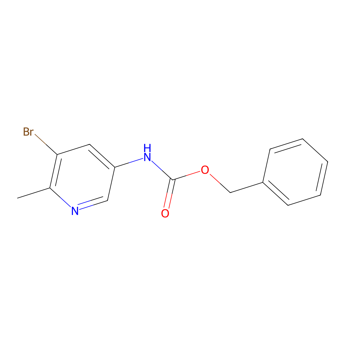 benzyl N-(5-bromo-6-methylpyridin-3-yl)carbamate molecular structure, CAS 2297316-10-8