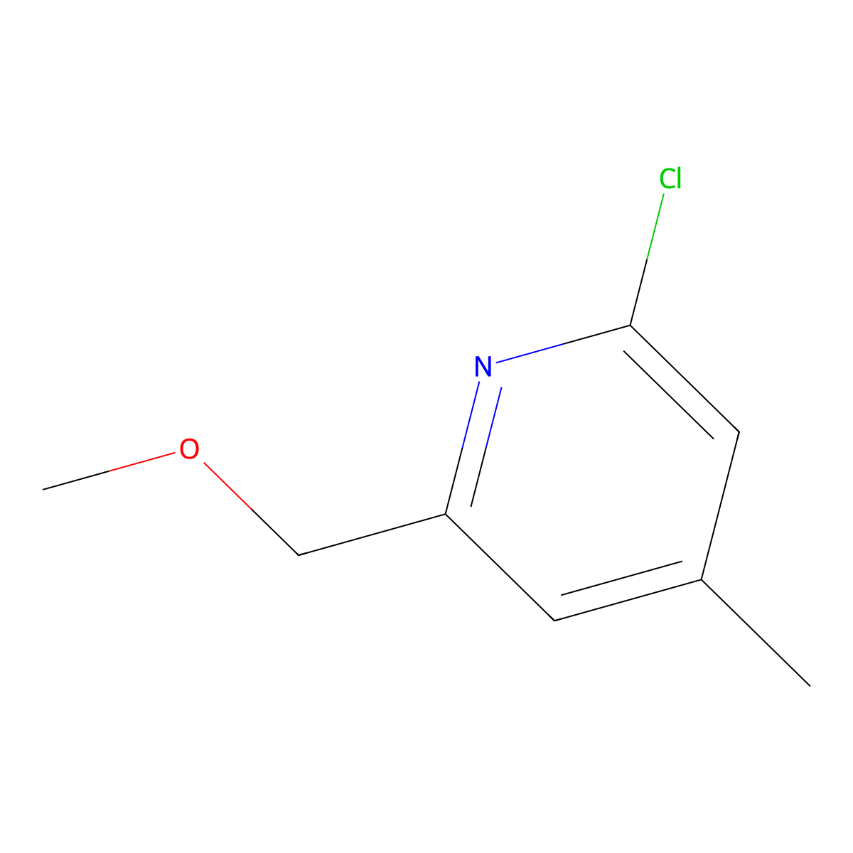 2-Chloro-6-(methoxymethyl)-4-methylpyridine molecular structure, CAS 2297321-90-3