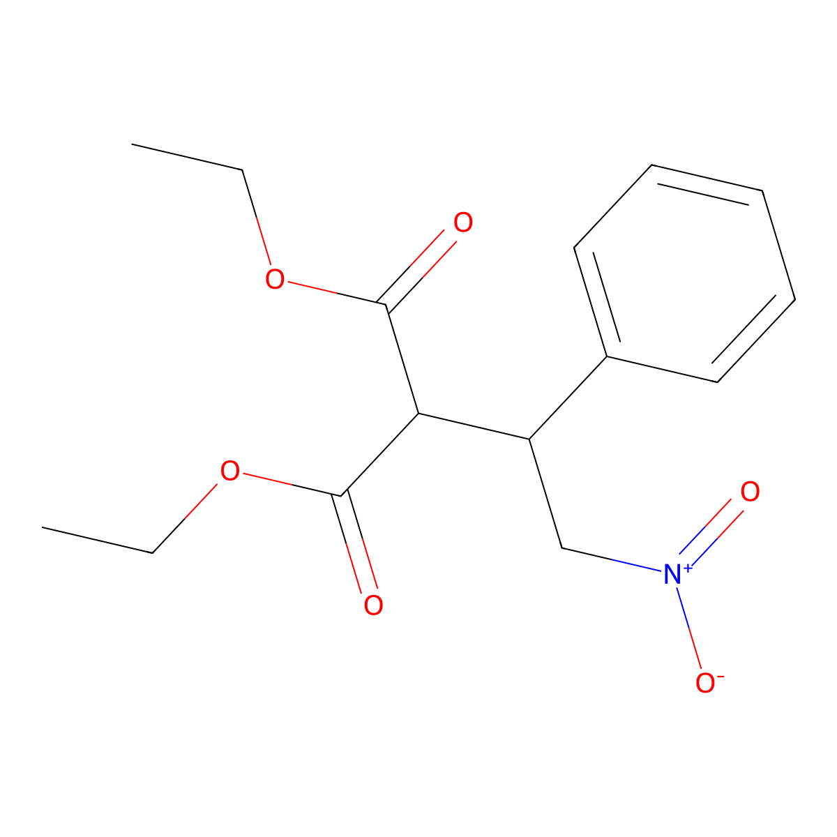 Diethyl 2-(2-nitro-1-phenylethyl)malonate molecular structure, CAS 22975-21-9
